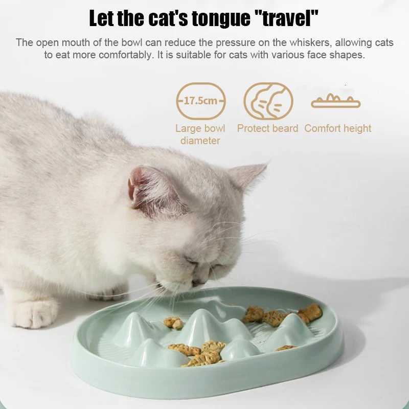 Pure Color Simple Slow Food Plate Slow Food Anti-choking Device Cat Dog Pet Supplies Pet Accessories Cat Bowl Y250806