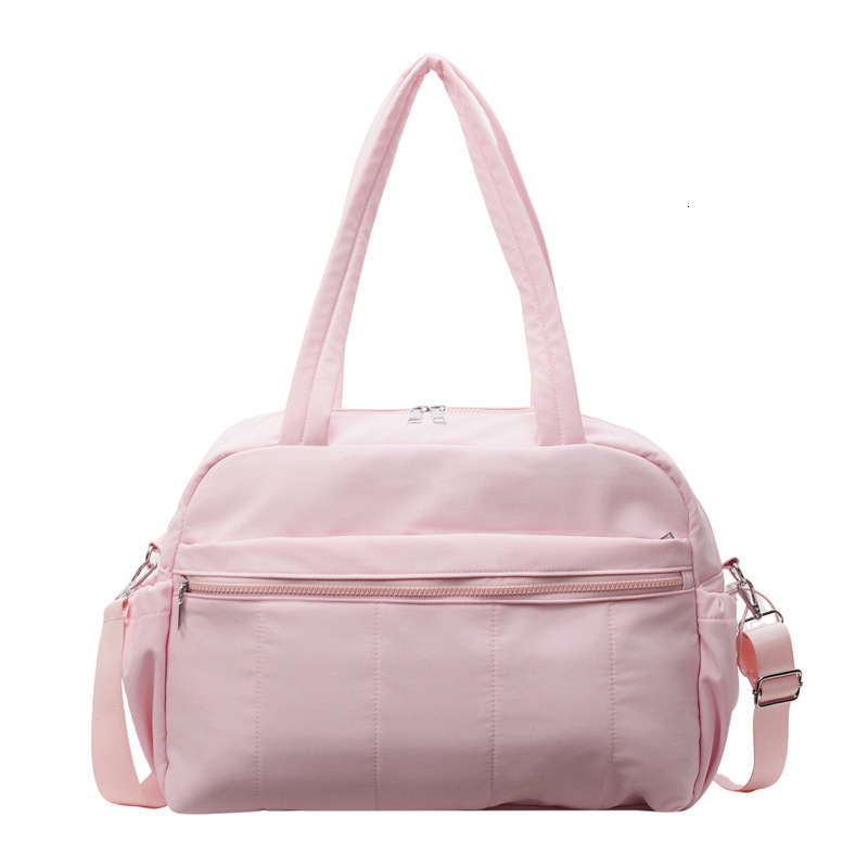 Casual Style Nylon Fabric Large Lightweight Simple Handheld Commuter Tote Women's Gym Set Trolley Clothing Travel Bag