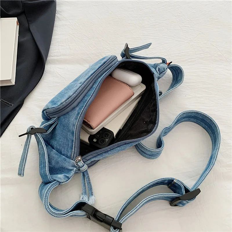 Denim Cotton Women Messenger Bag Ladies Casual Tote Soft Shoulder Bag Crossbody Bags Daily Cloth Purse Female Travel Handbag 250805