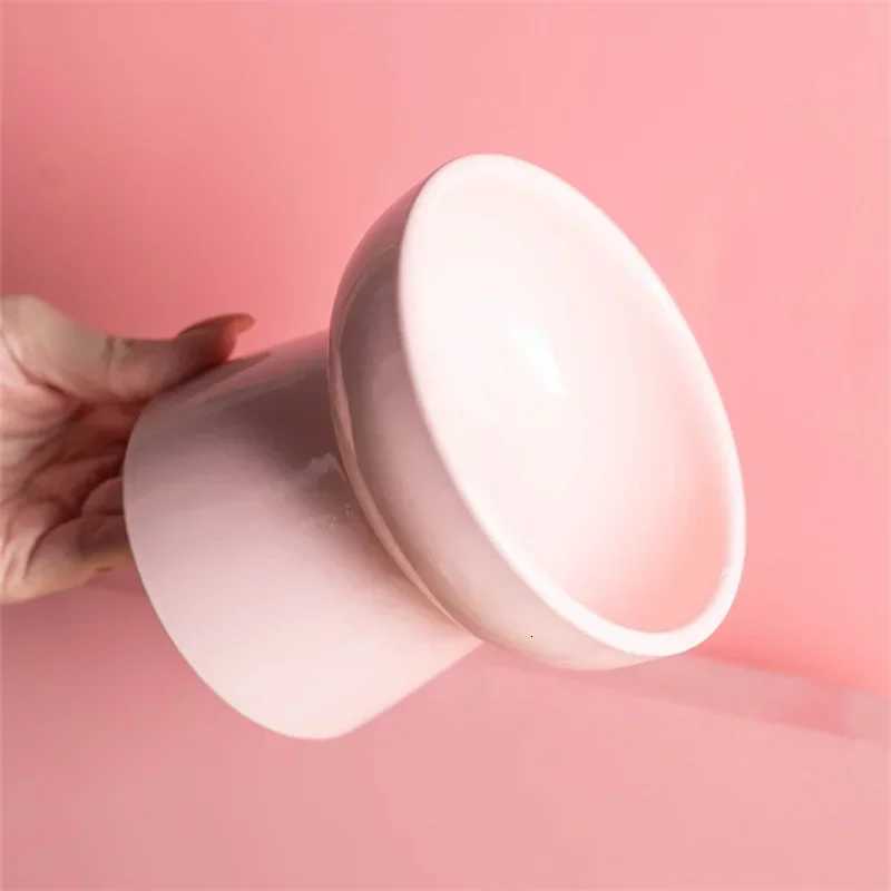 Fashion Easy To Clean Ceramic Pet Bowl High Foot Dog Cat Food Water Feeder Prevent Tipping Over Dog Food Bowl Pet Accessories Y250806