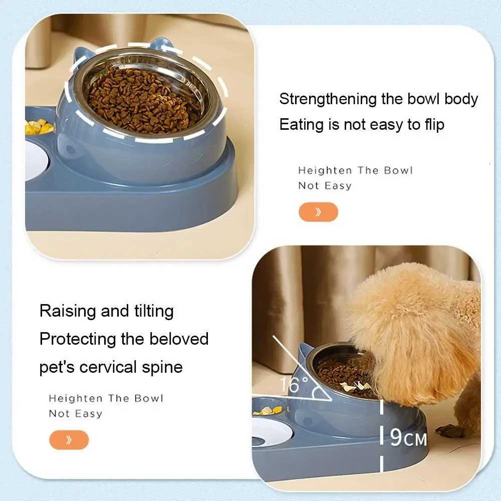 2 In 1 Cat Bowl Water Dispenser Automatic Water Storage Pet Food Bowl Food Container With Waterer Feeder Dog Cat Food Bowl Y2508061