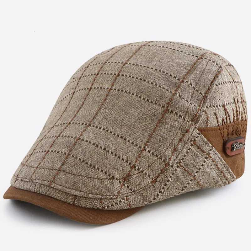 2024 Spring Summer and Autumn Adult Ivy C Dad Casual Newsboy Hat Men Cotton Flat Peak Painter Hats La Fashion Beret XJ250807