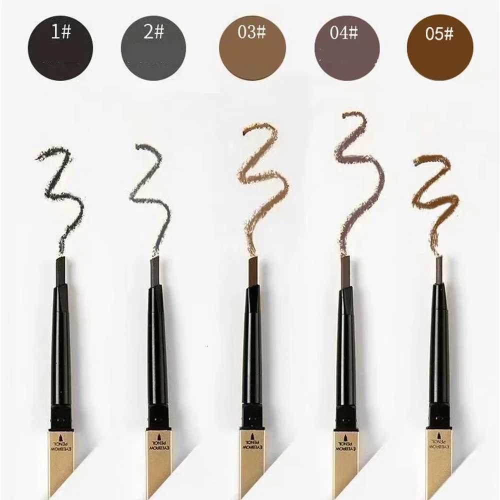 5 Colors With Brush Double Head Eyebrow Pencil Waterproof Smooth Eyebrow Stick Sweatproof Eyebrow Gel Tattoo Pencil Cosmetics W250807