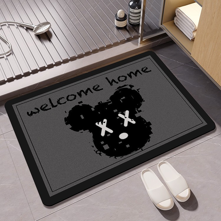 Luxury designer Bath Mats carpet bathroom kitchen floor mat print Retro yoyer floor mat bathroom water absorbing and non slip home decoration Bear