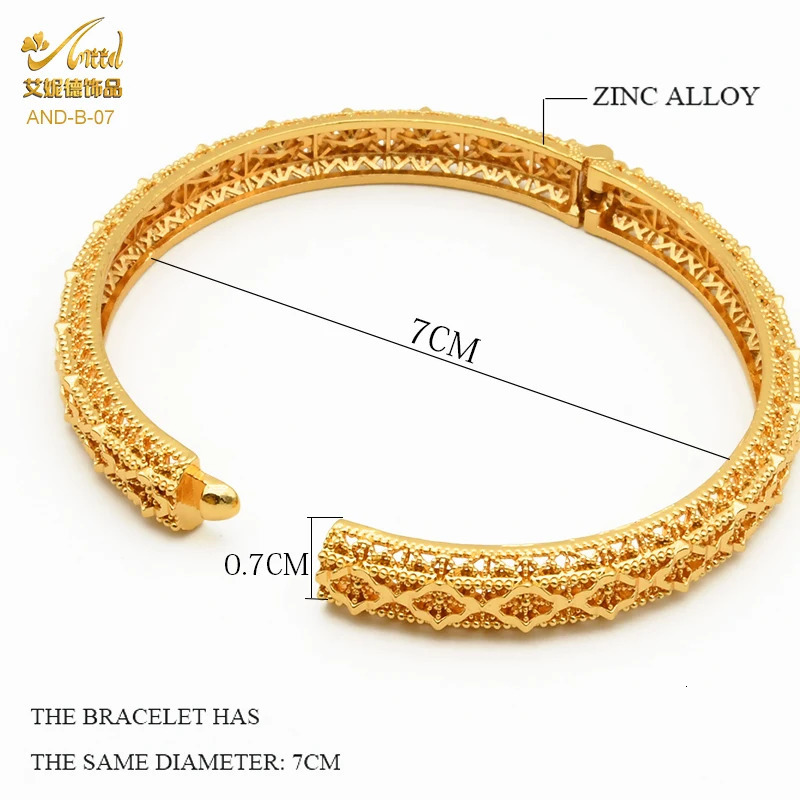 ANIID Bangles For Women Indian Jewelry Gold Color Bracelets Dubai Wholesale African Bracelet Moroccan 250805