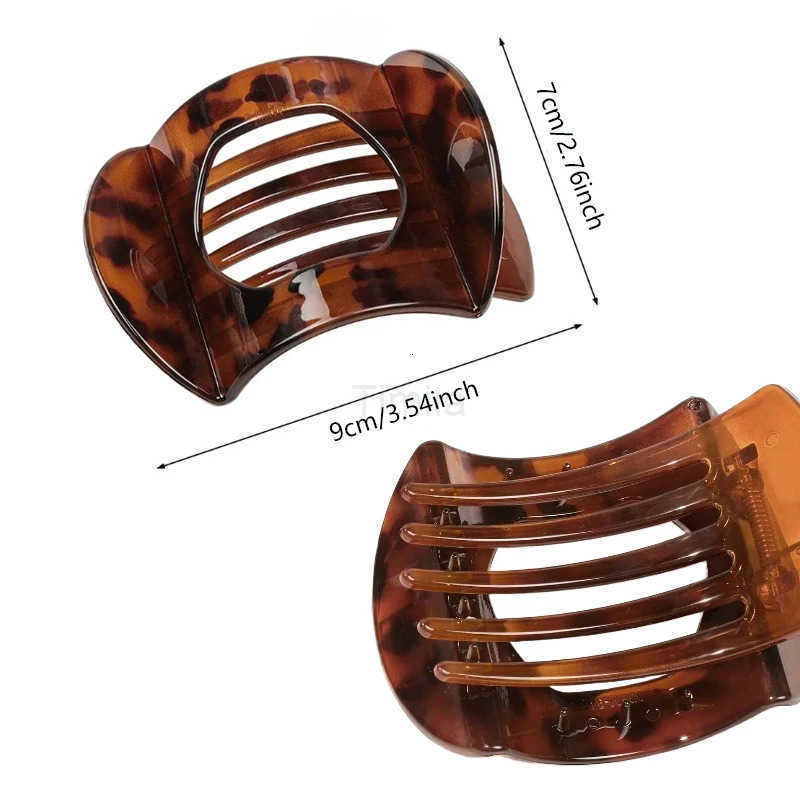 2025 New Korean Style French Flat Hair Clip Claws Hair Accessories Womens Spring Clip Leopard Hair Clip Top Simple Headpiece U250807