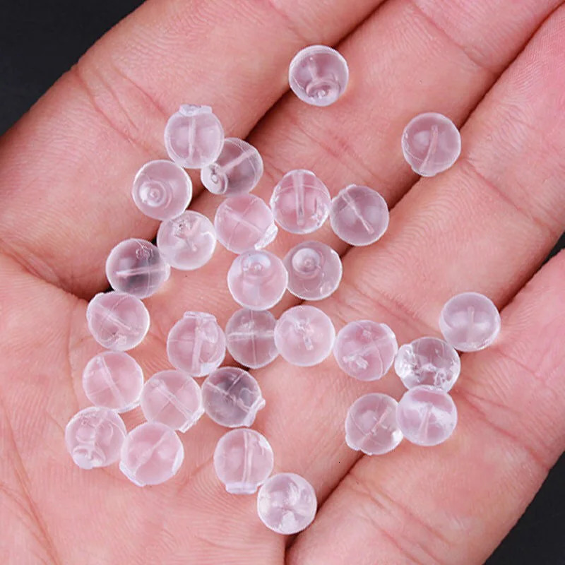 100pcs Silicone Rubber Ear Back Stoppers Round Sphere Plugs For Jewelry Making DIY Earring Accessories 250804