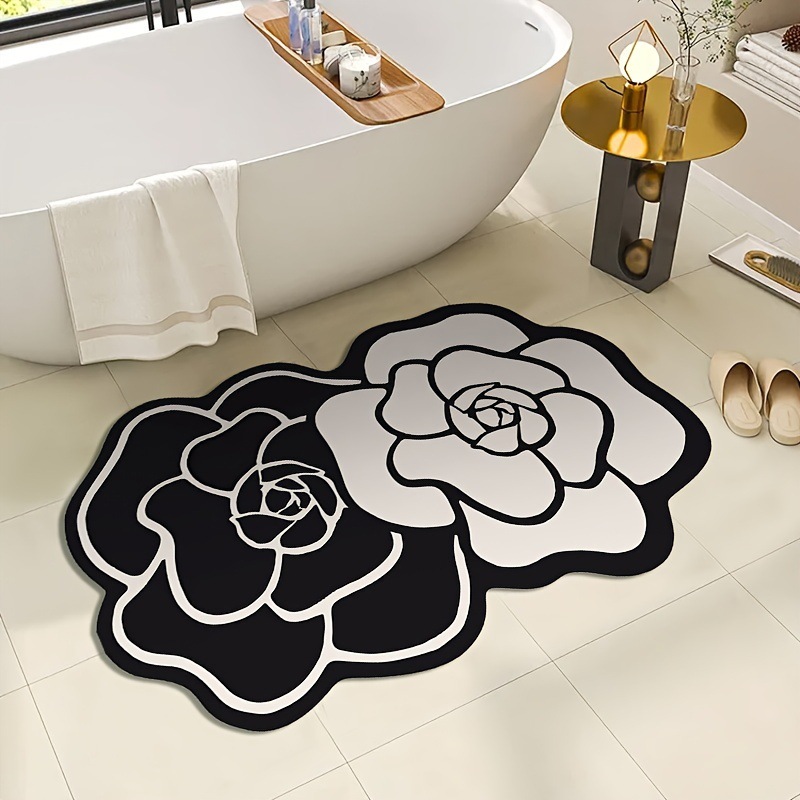 Luxury designer Diatomaceous Earth Non-Slip Shower Mats Quick Drying Absorbent Bath Mats for Bathroom Classic Print Retro yoyer Floor Mat Home Decorat