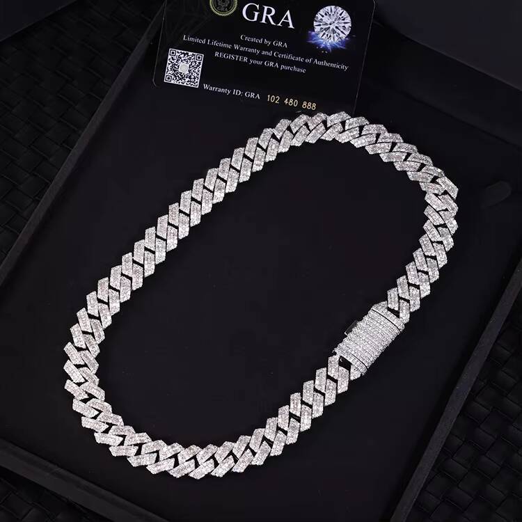 Hip Hop Jewelry Design Luxury Custom Heavy Silver Miami Cuban Link Chain Necklace for Men