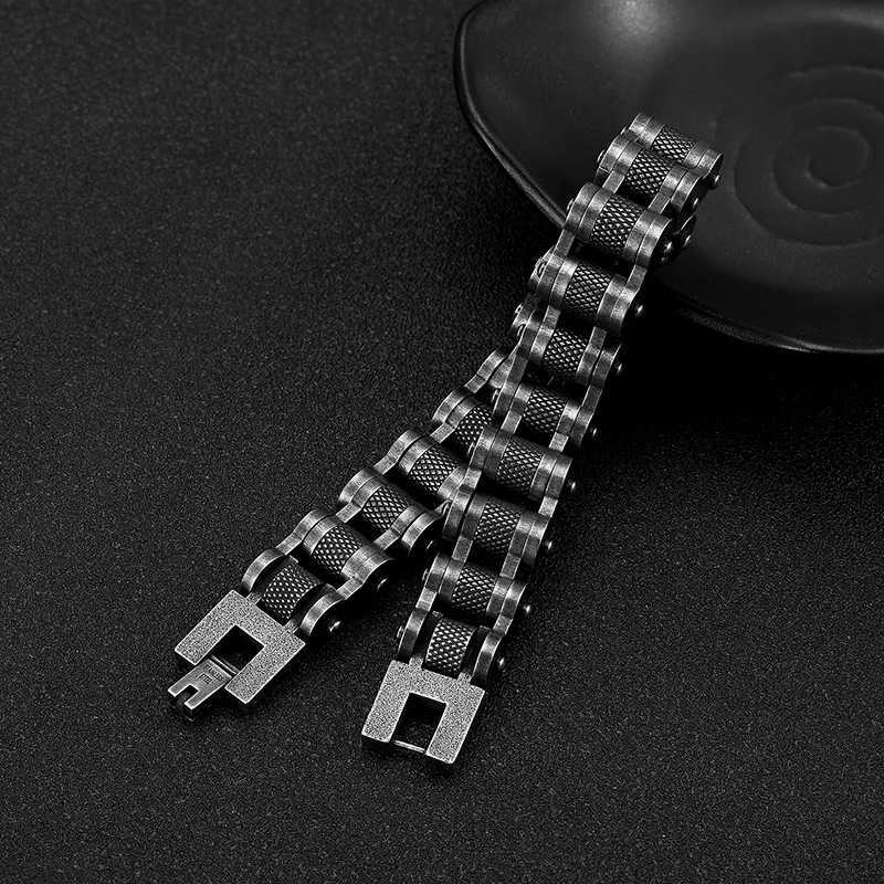 MKENDN Retro Biker Chain Bracelet Mens Bracelet Link Chain Motorcycle Bicycle Style Bracelets Stainless Steel Bangles Jewelry W250807