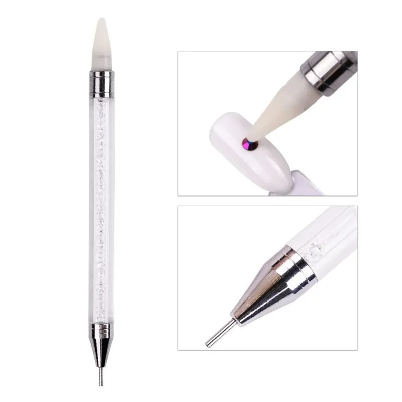 2 Pcs Nail Art Dotting Pen Double End Painting DIY Brush Rhinestone Handle Diamond Picker Manicure Dotting Tool Nail Accessories 250814