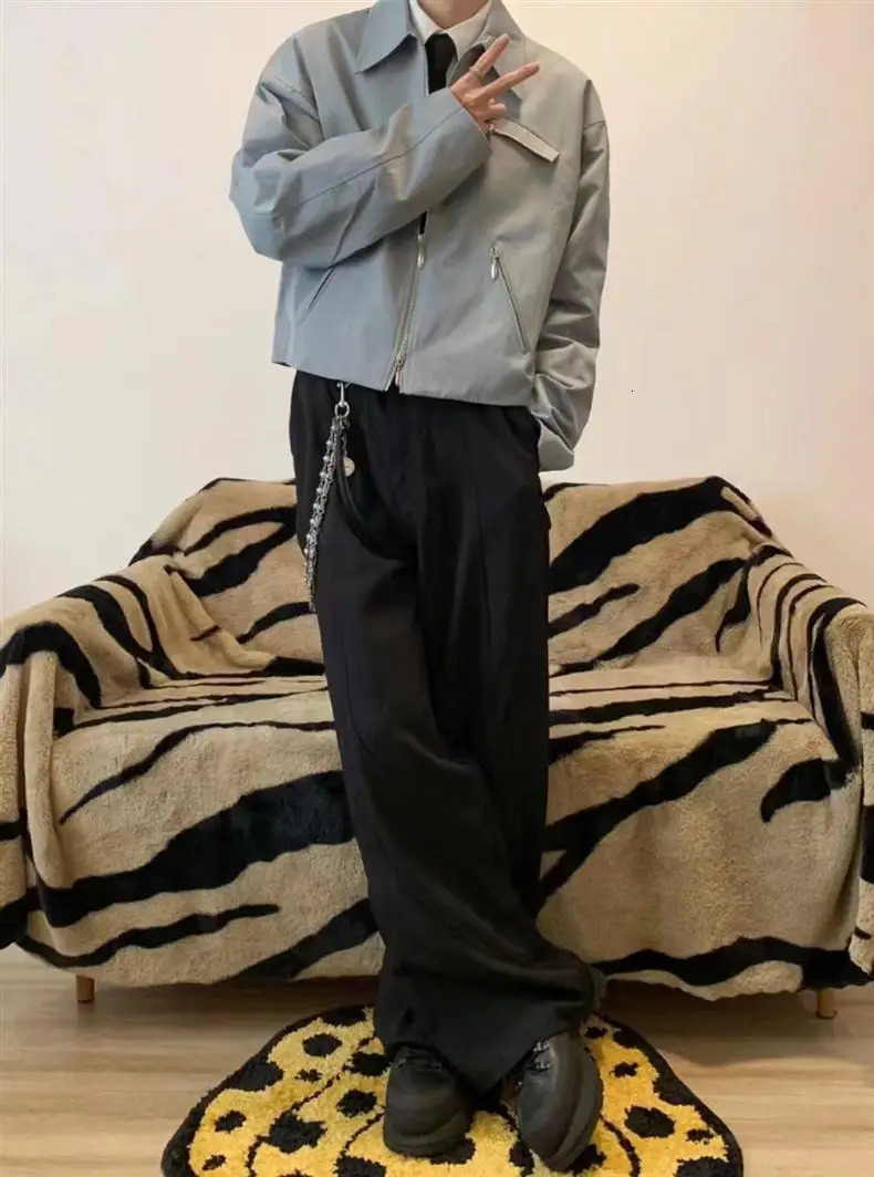 Fashion Concise Bilayer Clamp Beads Biker Chain Sheepskin Sheath Hip Hop Punk Style Keychains For men y2k Pants Chain Accesories 250805