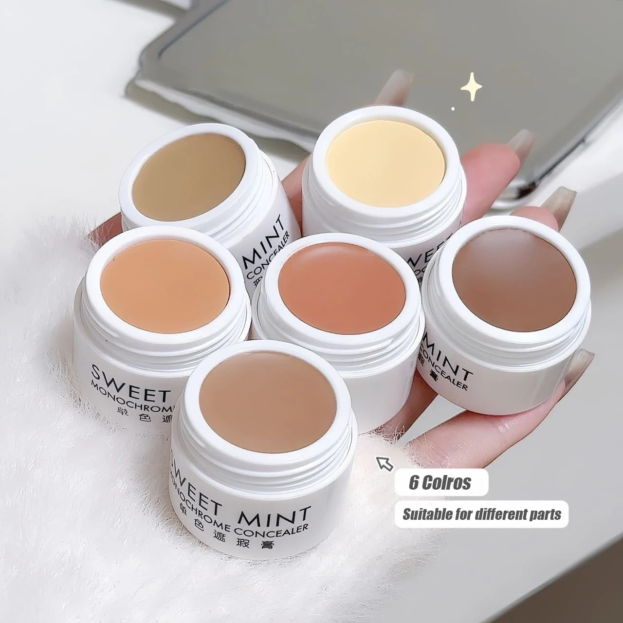 6 Colors Concealer Moisturizing Full Coverage Acne Spot Dark Circles Concealer Foundation Cream Makeup Cosmetics Tools Palette 250730