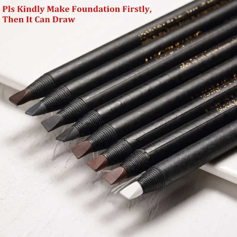 12PCS White Eyebrow Pencil Draw Line Pen Eyeshadow Natural Long-Lasting Brows Tint Waterproof Eye Brow Makeup Beauty Definer W250807