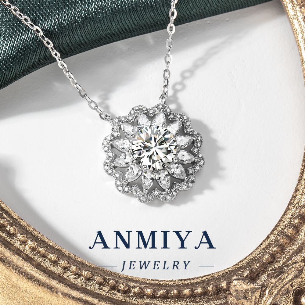 Ethically Sourced Moissanite 925 Silver Necklace - Conflict-Free Silver Jewelry for Eco-Conscious Shoppers