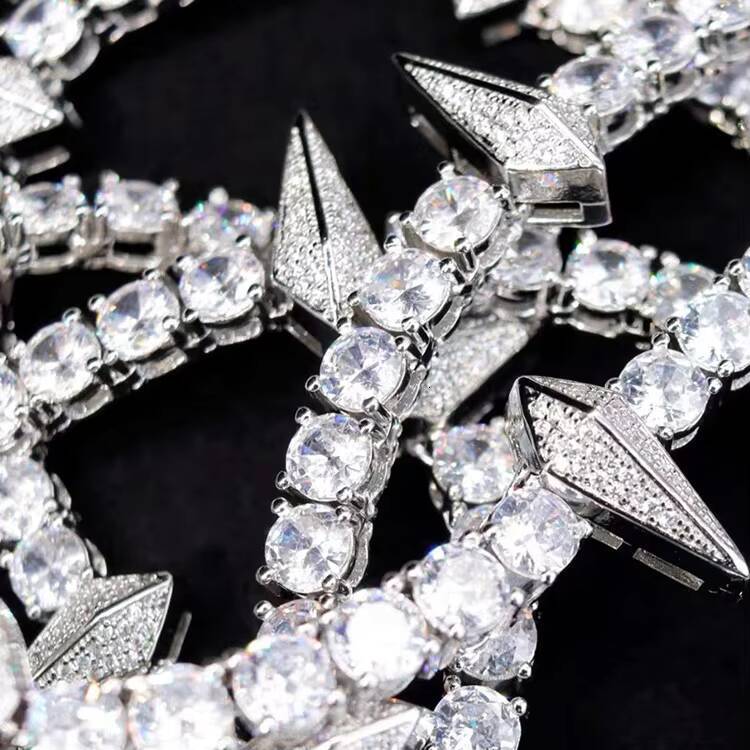 High Quality Fashion Design Jewelry 925 Sterling Silver Moissanite Black Panther Tennis String Fine Hip Hop Jewelry