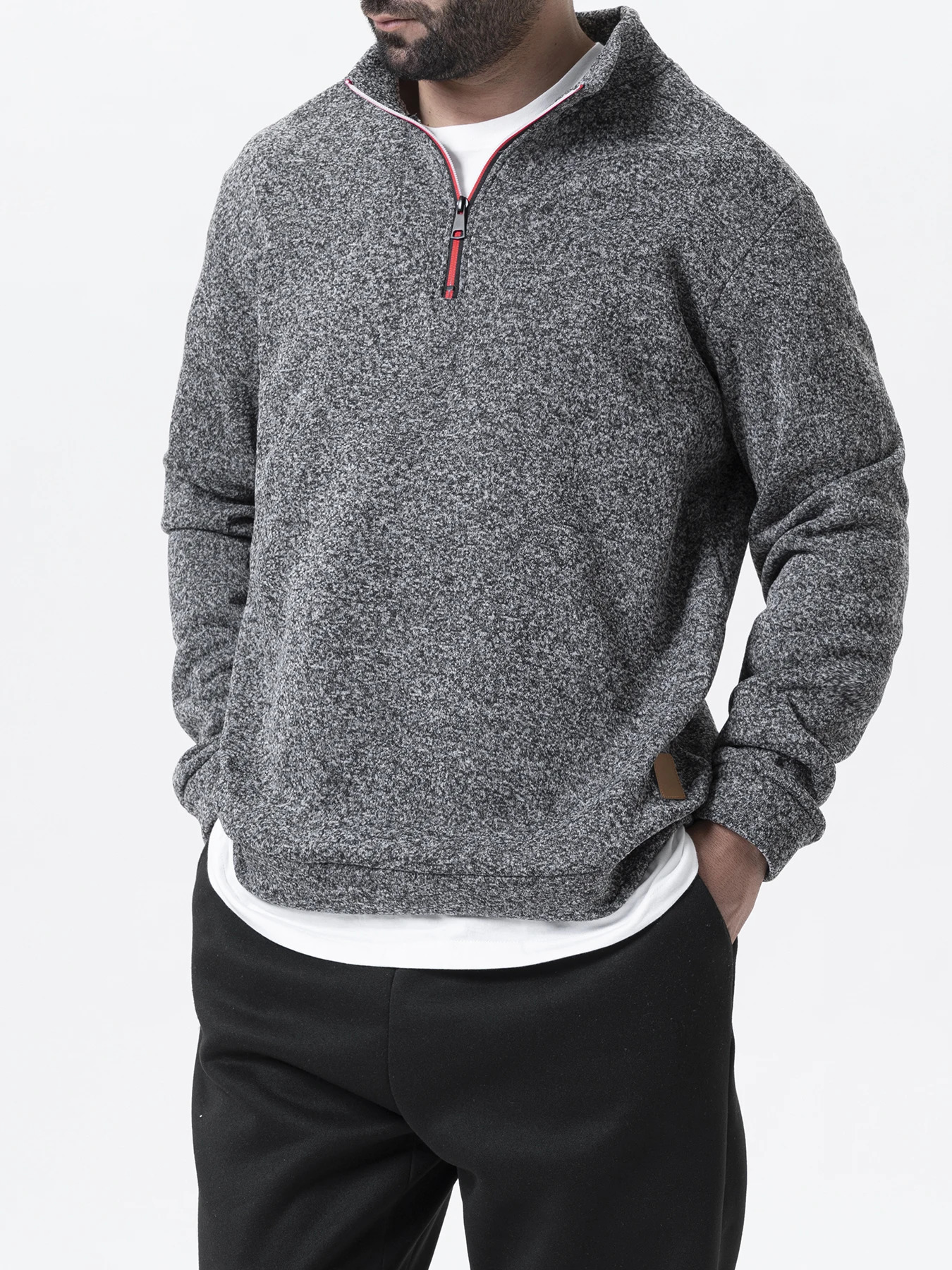 Mens Quarter Zip Up Sweaters Slim Fit Lightweight Mock Neck Pullover Casual Half Turtleneck Knitted Outdoor Streetwear 250807