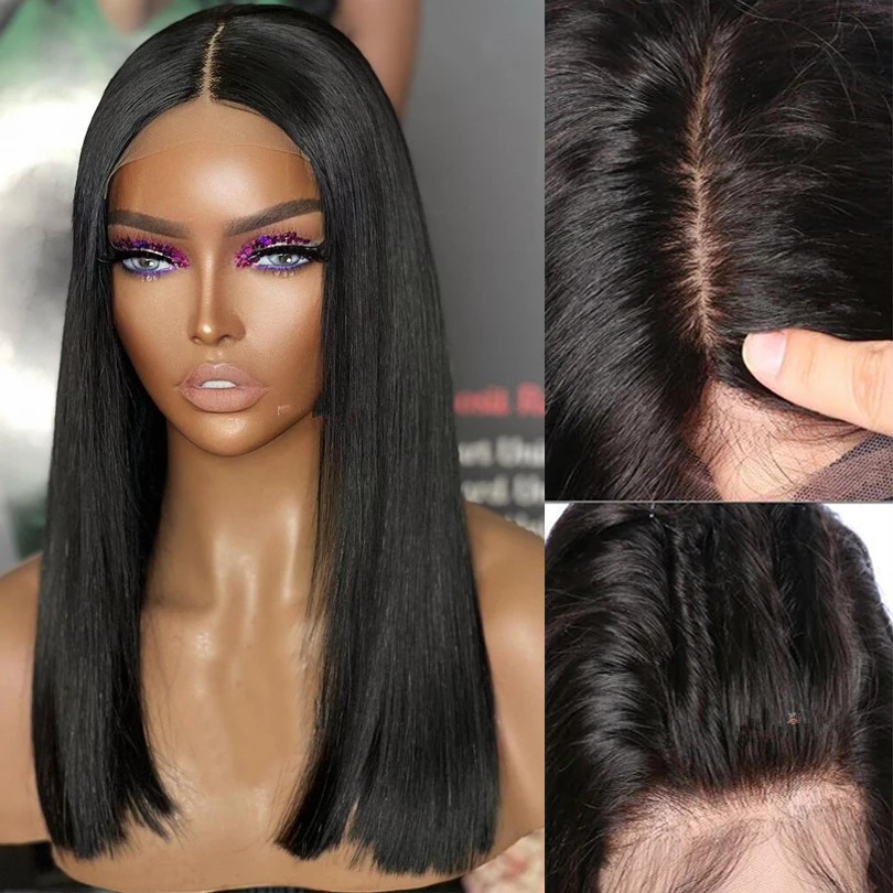 Long lob Bob Wig Human Hair Full Lace Wig Transparent hd Full Lace Glueless Wigs Blunt Bob Cut Wigs 18inch