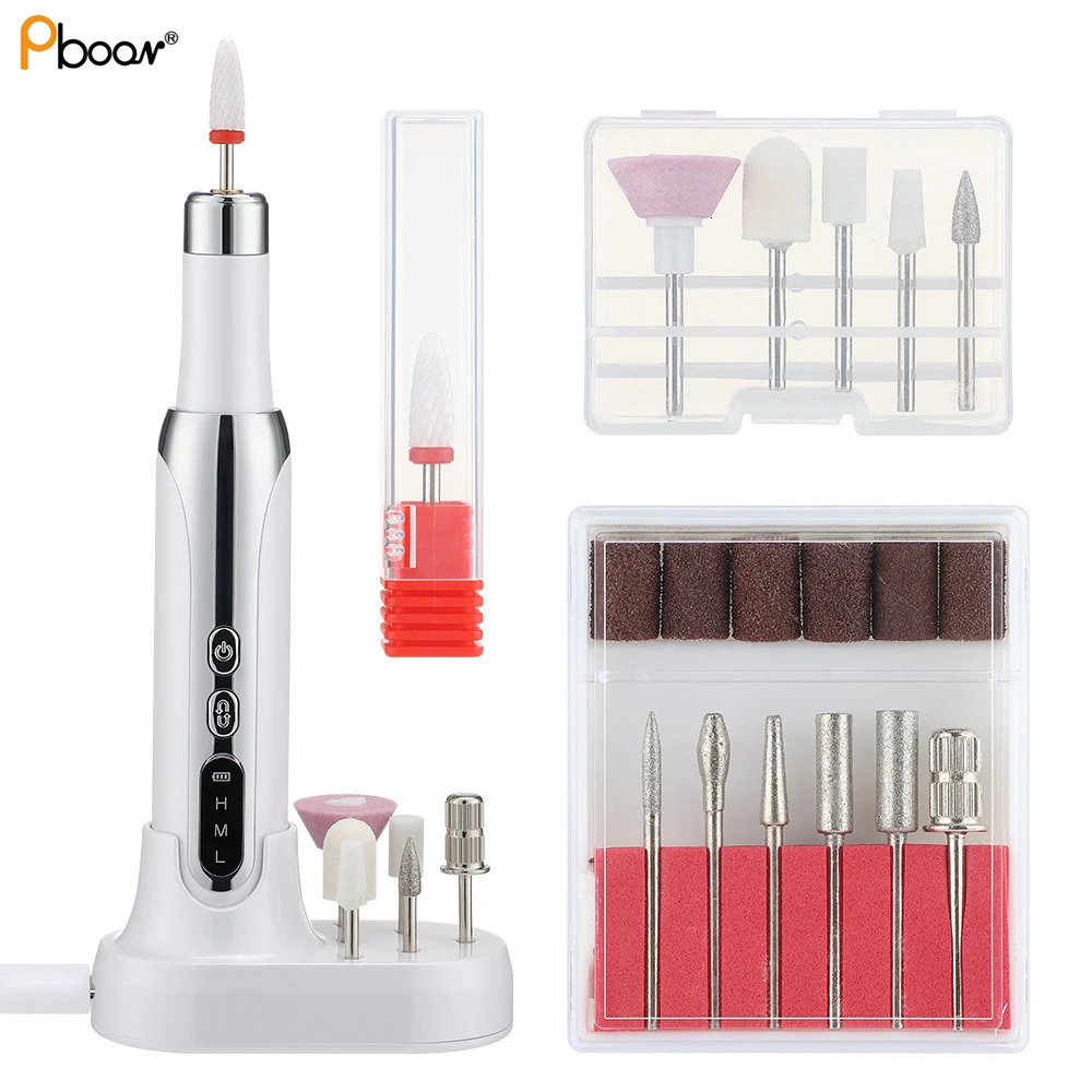 Nail Drill Professional Handle Pen Nail File Machine Rechargeable Nail Drill Tools for Acrylic Gel Nails Manicure Pedicure 250807