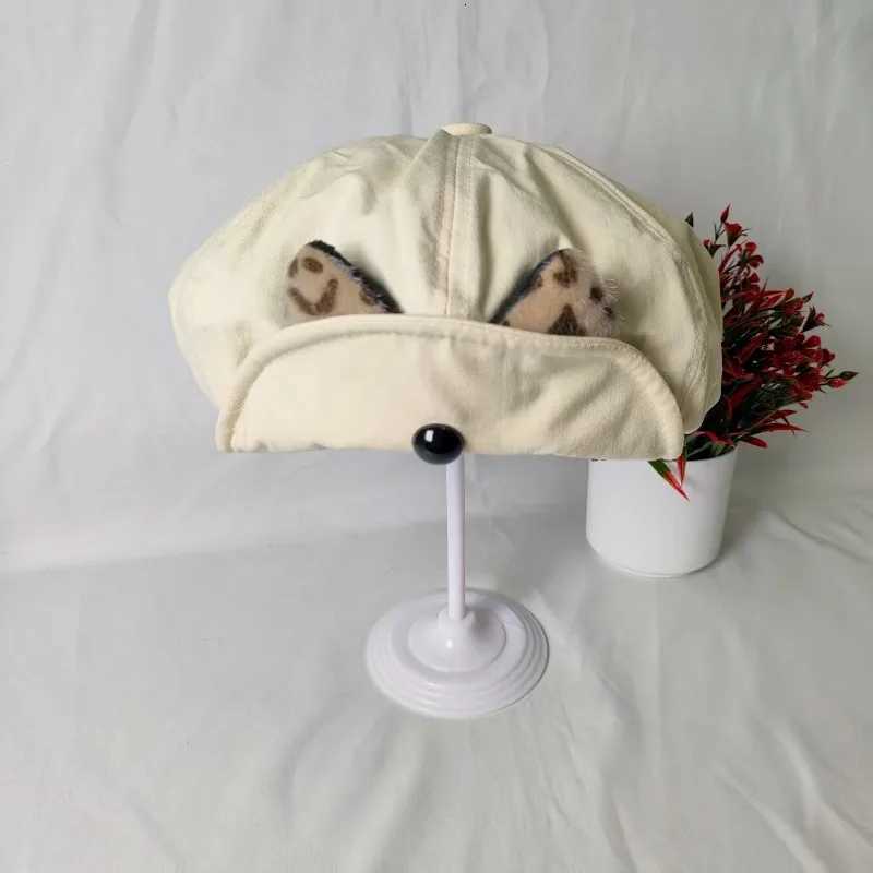 ute Koren Version of Cat Ears Beret Fashion Spring and Summer Street Casual Versatile Star Anise Painter Hat for Womens XJ250807