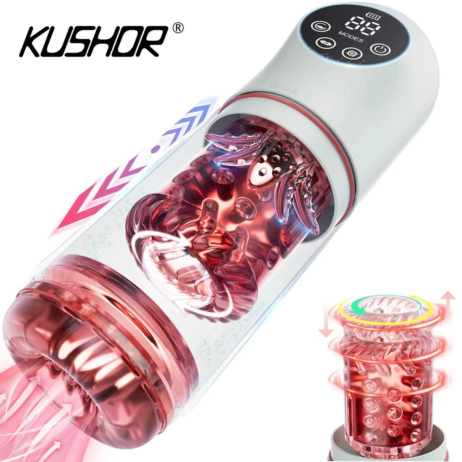 Automatic Rotating Sucking Male Masturbator Penis Pump Thrusting Licking Sex Machine Stroker Pocket Pussy Adult Sex Toys for Men W250807