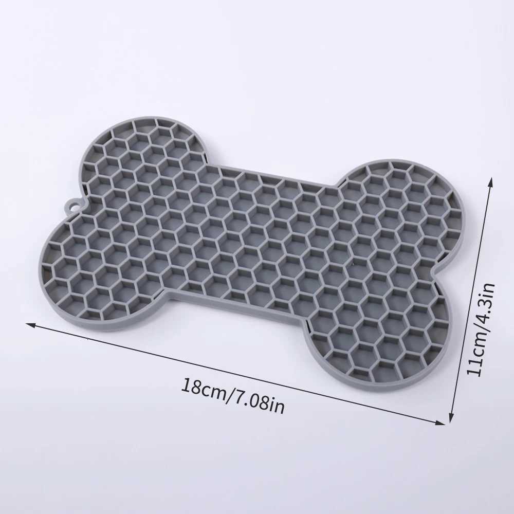 1PC Dog Slow Food Pad Bone Silicone Pet Licking Pad Y250806