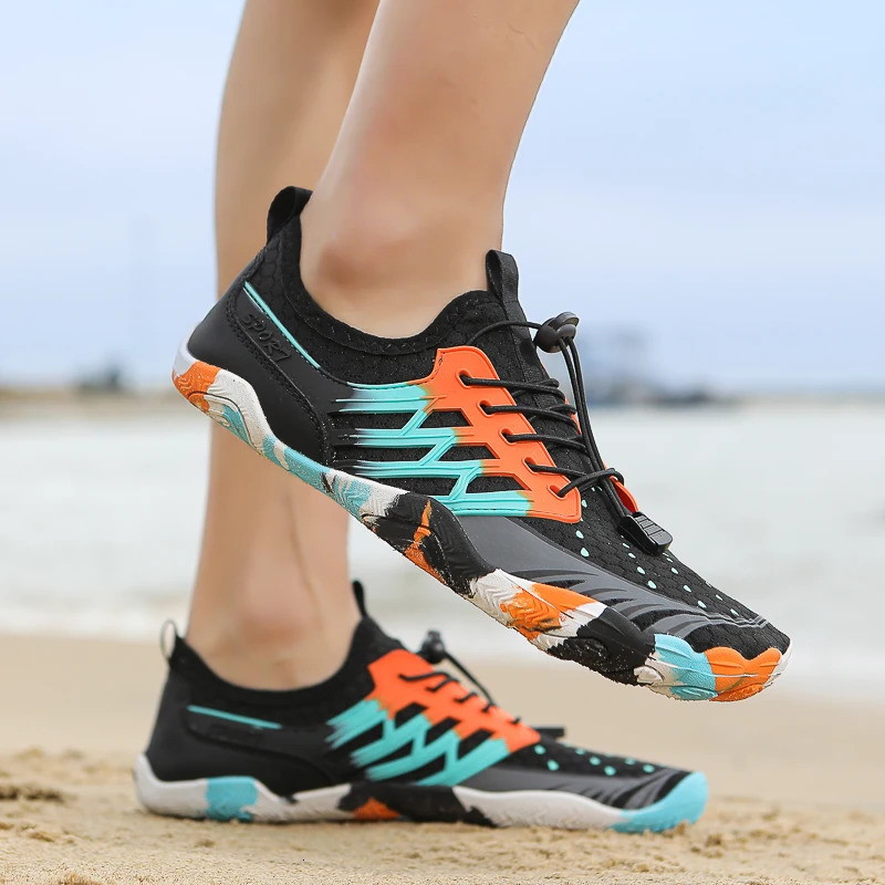 Summer Upstream Wading Shoes Five Fingers Beach Barefoot Colorful Sandals Men Women Pool Swimming Portable Aqua Sneakers Unisex 250730