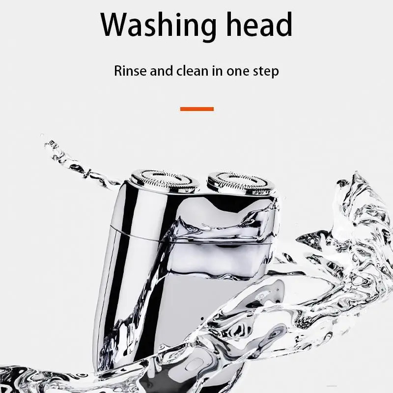 Mini Electric Shaver Double Head Mens Razor Portable Beard Trimmer Shaver IPX7 Waterproof Pocket Razor And Shaver Replace Head 250805
