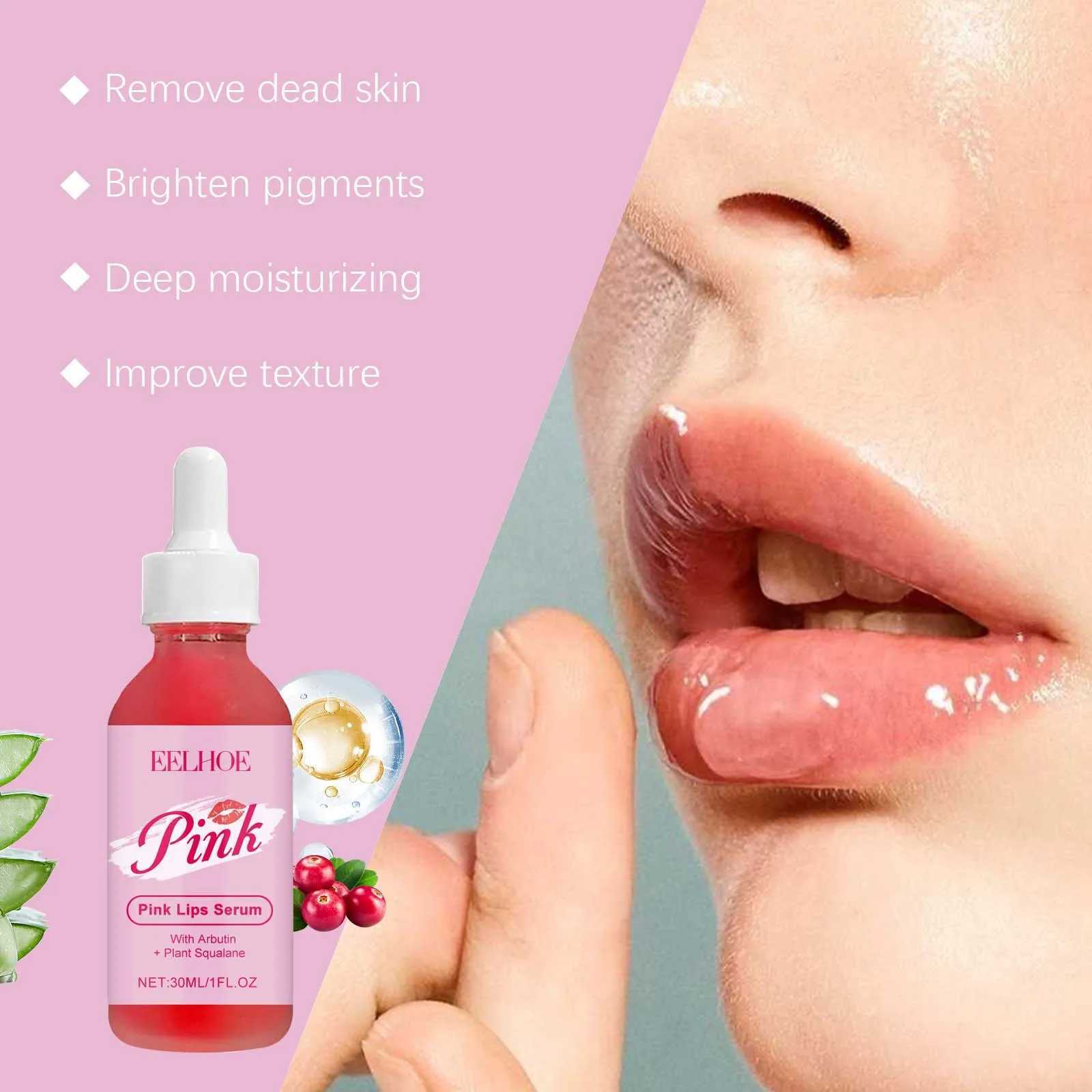 EELHOE Pink Lip Serum Plumper Lip Lightening for Dark Lips Deep Hydration Lip Pigment Melanin Removal Repair Lip Gloss EssenceXJ250807