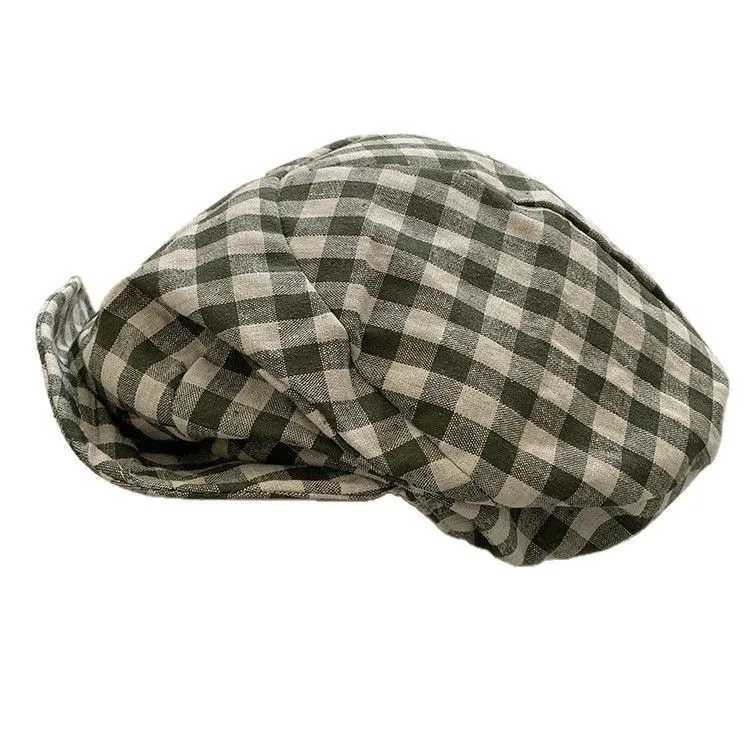 Summer Plaid Berets Women Simple Adjustable Beret Hat Outdoor Travel Octagonal C XJ250807