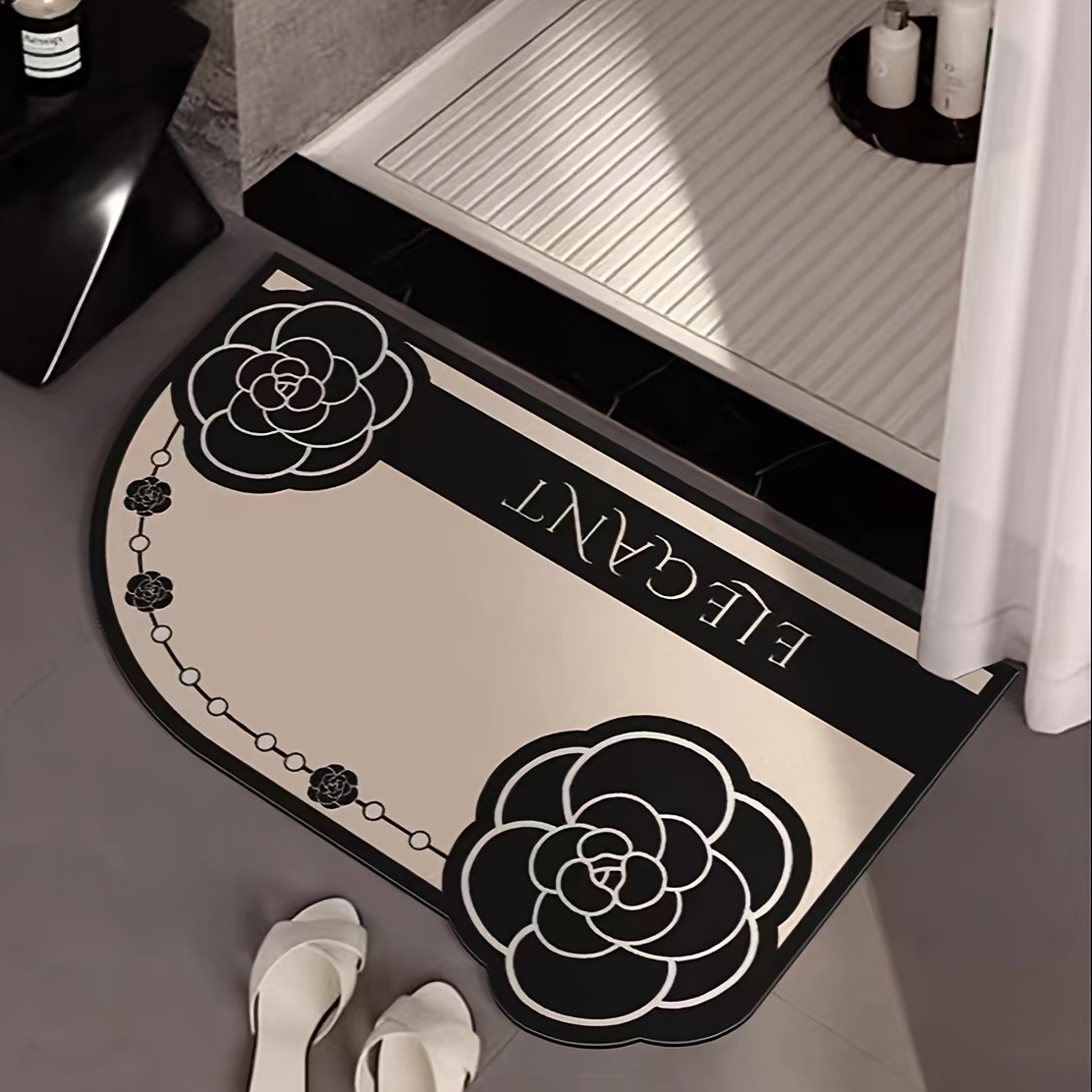 Luxury designer Diatomaceous Earth Non-Slip Shower Mats Quick Drying Absorbent Bath Mats for Bathroom Classic Print Retro yoyer Floor Mat Home Decorat