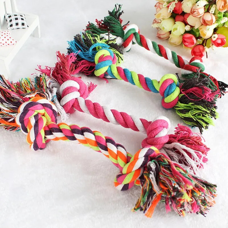 Dog Toy Pet Molar Bite-resistant Cotton Rope Knot for Small Dog Puppy Relieving Stuffy Cleaning Teeth Pet Chew Toys 250804