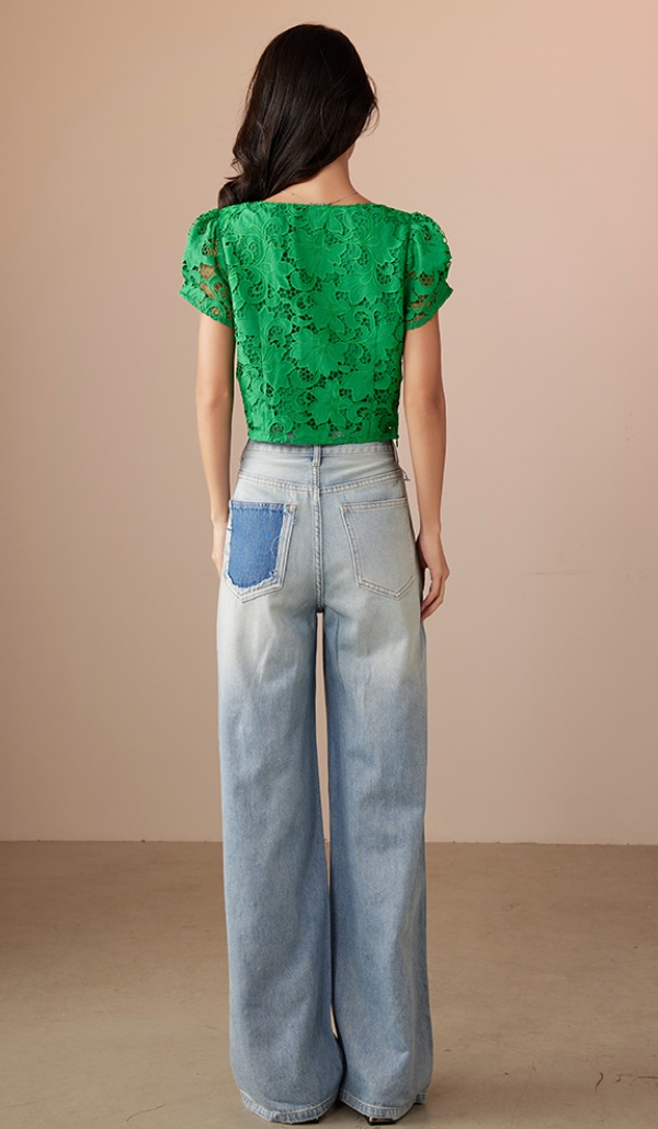 Women's Straight Leg Jeans High Waisted Wide Leg Loose Microelastic Boyfried Trendy Long Denim Pants 6113641