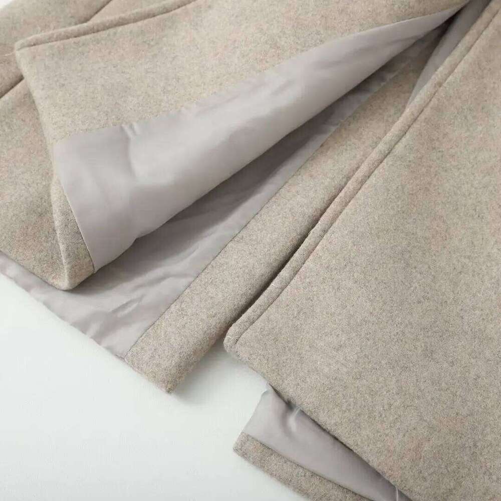 Korean Style 2025 Autumn Winter Oversized Faux-Fox Fur Collar Detachable Splicing Woolen Women's Belt Warm Coat