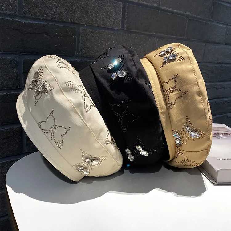 Beret Womens Butterfly Rhinestone High-End Sense Bud Hat Spring And Summer Korean Versatile Painter Hat Sun Hat XJ250807
