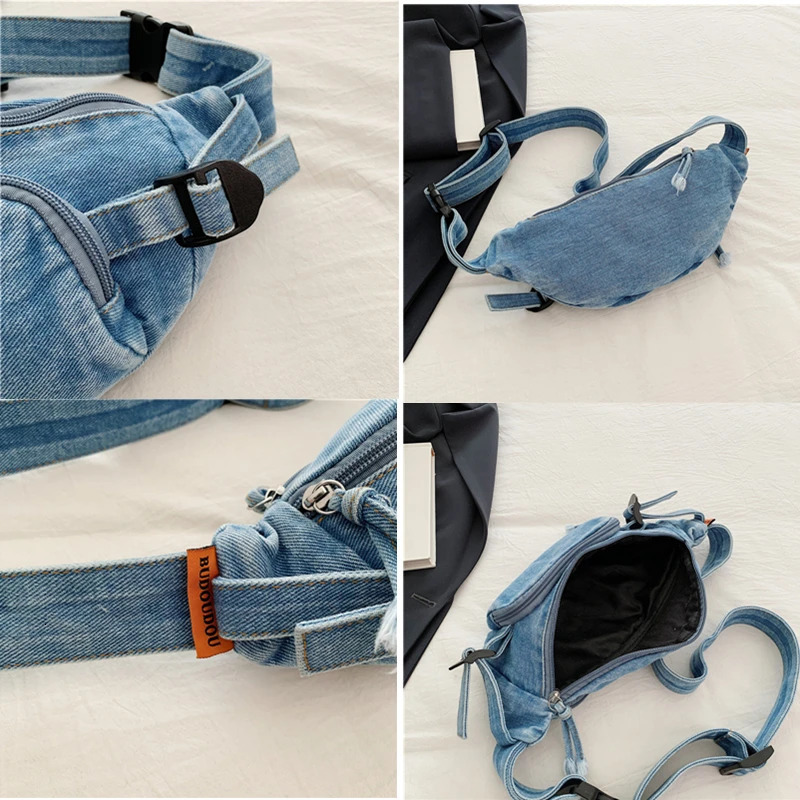 Denim Cotton Women Messenger Bag Ladies Casual Tote Soft Shoulder Bag Crossbody Bags Daily Cloth Purse Female Travel Handbag 250805