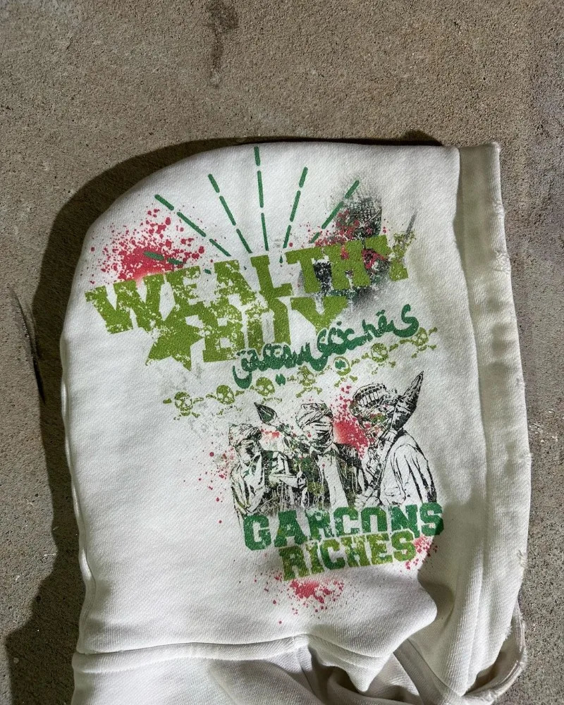 American Graffiti Print Hoodie Women Y2K Gothic Retro Street Hip Hop Loose Fashion Casual Couple Pullover Hooded Sweatshirt 250804