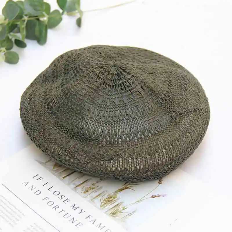 2019 New Korean Version Hollow Solid Color Breathable Beret Casual Tide Summer Adjustable Womens Hat Adult C XJ250807