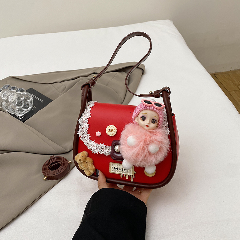Free shipping designer Handmade DIY Cartoon Fashion Exquisite Women Shoulder Bag Korean Version Niche Design Soft Girl Trendy Crossbody Bag