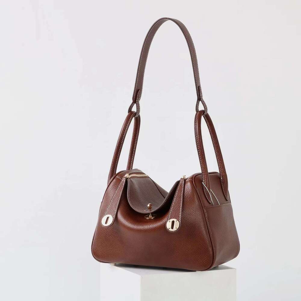 Top Layer Togo Cowhide Genuine Leather Women's 2025 New Bucket Bag Fashion Handbag for Women