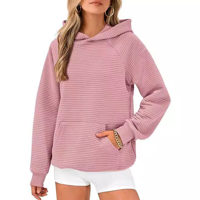 Free Shipping Designer Hoodie 2025 Autumn/winter Fashion New Women's Fashion Striped Hooded Loose Long Sleeved Sportswear