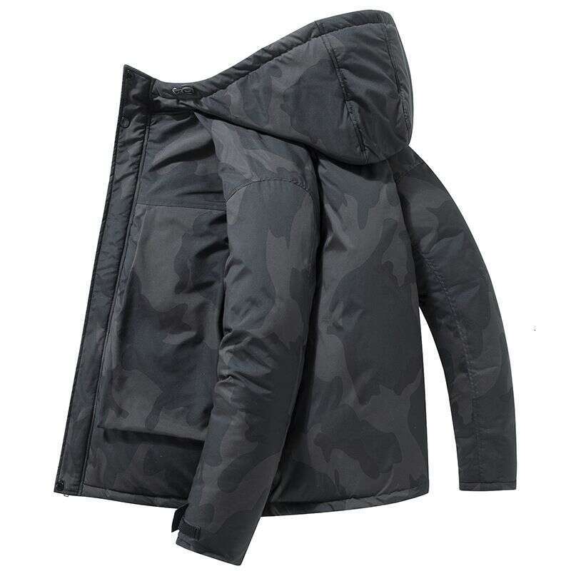 Trendy Plus Size Men's Clothing With Plush Thick Coat, Autumn Winter And Fat Patchwork High Neck Cotton Jacket