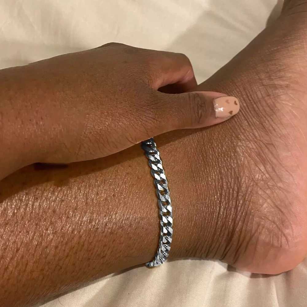 eManco 4MM Stainless Steel Cuban Chain Anklet For Mens Womens Anklet Gold Color Curved Jewelry Holiday Gift Y250805