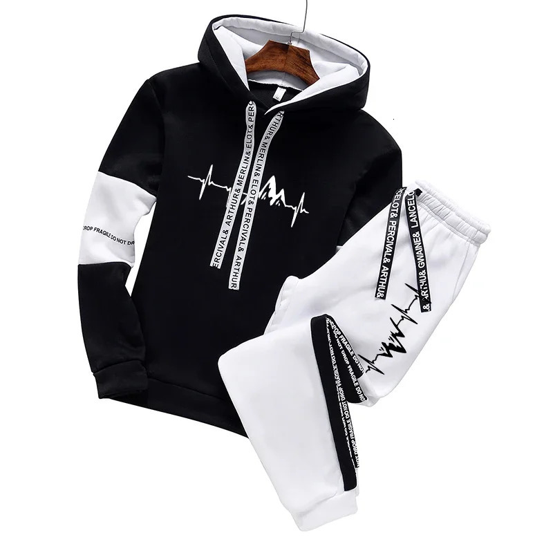 Mens Tracksuit Casual Classic Hooded Sweatshirt Jogging Clothing High Quality Simplicity Versatile Printing Tops Pants Suit 250805