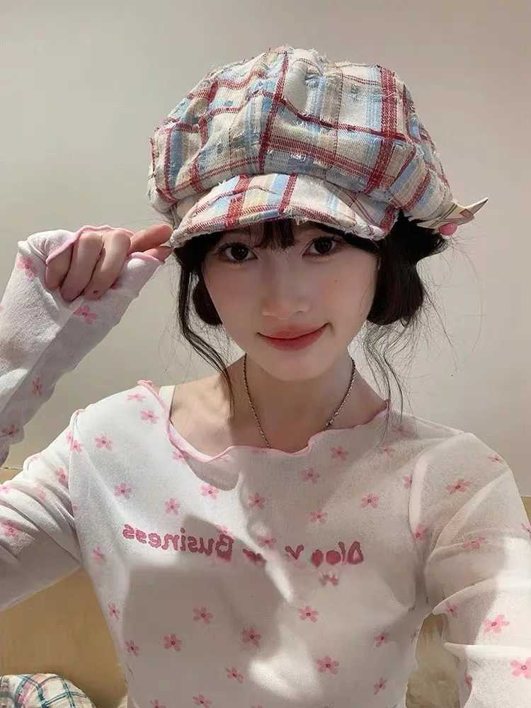 Womens Cute Hat Sweet Star Patterned Octagonal Hat Korean College Style Goes Well Versatile Beret Hat Trend By Painters Kaii XJ250807