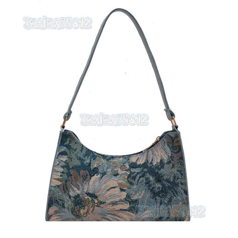 Popular Leisure Design Bag 2021 New Fashion Girl Autumn Simple Underarm Bag Oil Painting Shoulder Small Square Bag H250806