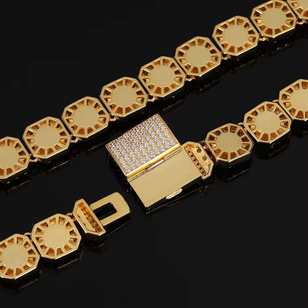 NUOYA 10mm Clustered Tennis Chain Bracelet Iced Out Baguette Cubic Zircon Hip Hop Jewelry