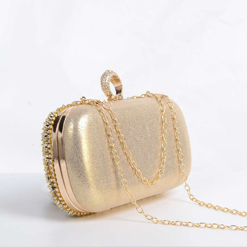 New Women's Large Rhinestone Buckle Clutch Shiny Suitable for Party Wedding Bride Evening Bag Detachable