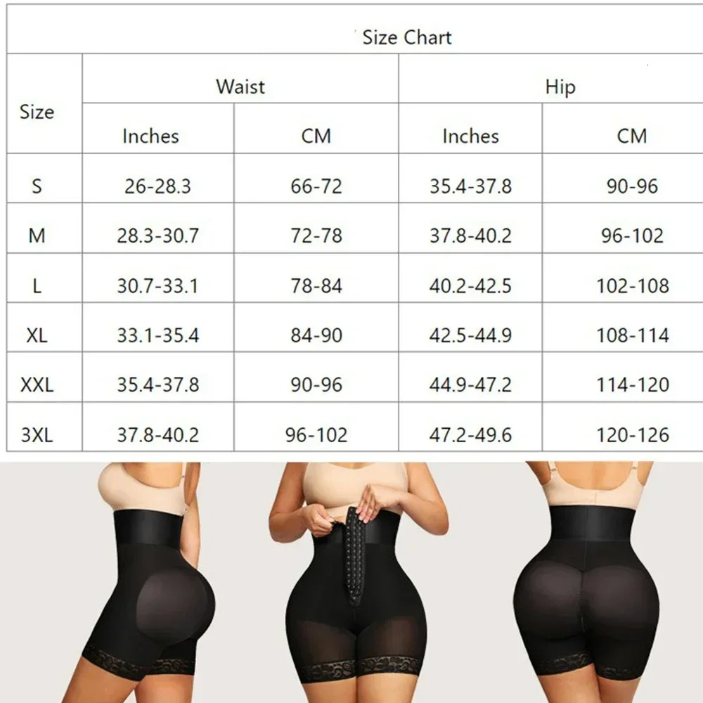 3 Boned Butt Lifter Shapewear Shorts Women Body Shaper Waist Trainer Belly Control Panties Body Shapewear Fajas 250805