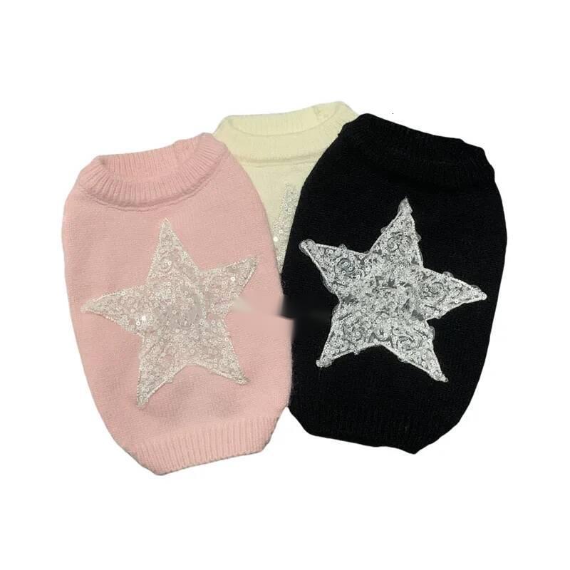 Designer Brand Apparel Soft Warm Dog Sweater Winter Coat Bling Knit Clothes Cold Weather, Ideal Gift for Pet in New Year Christmas S c4e